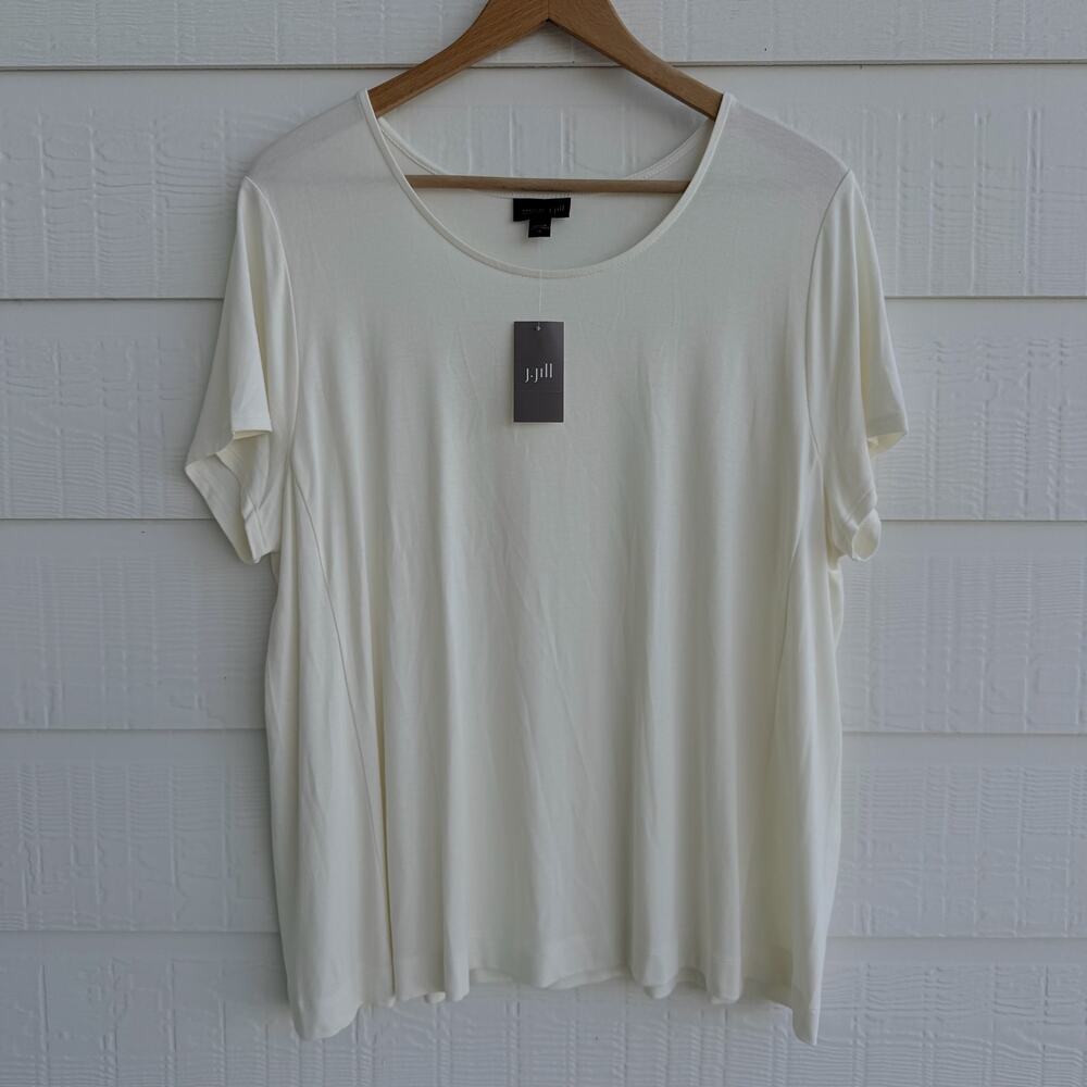 J. Jill NWT Cream Slinky Rayon Tee XL